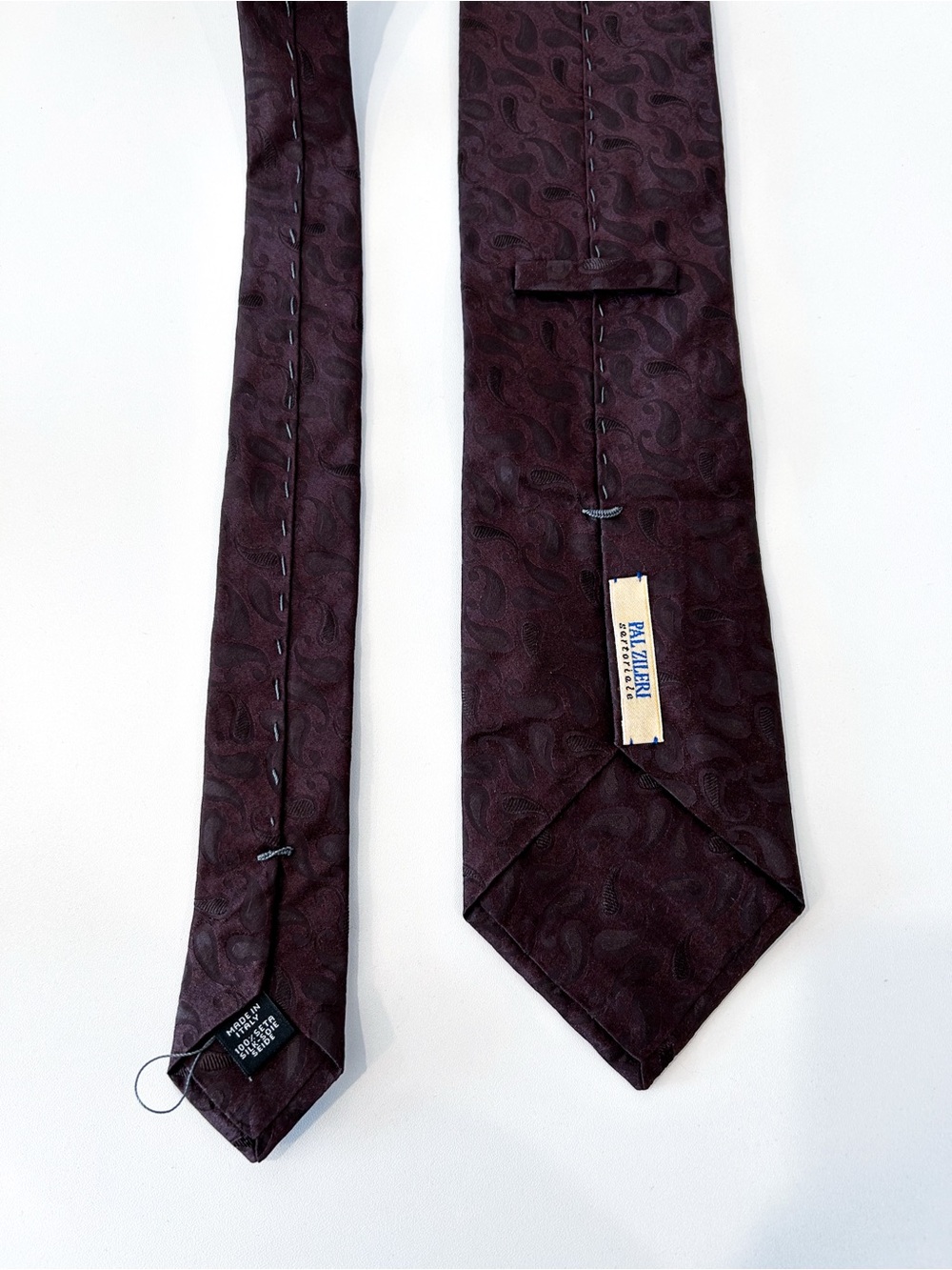 Pal Zileri Burgundy Paisley Silk Tie